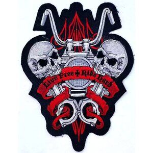 Lethal Threat Live Free & Ride Hard Patch, 7-1/8" x 5-3/8", LT30071 💸